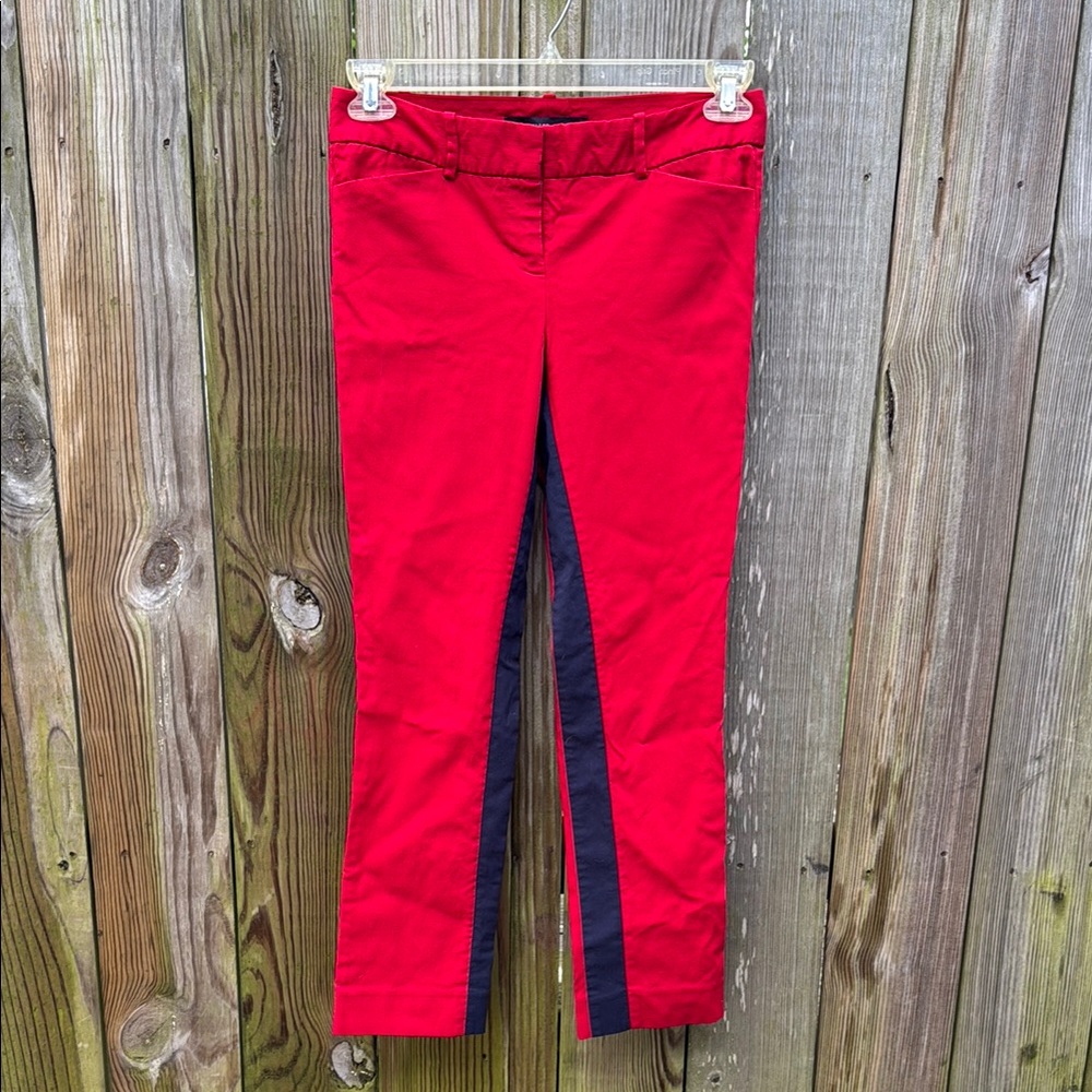 Red and Navy Limited Size 2 Ankle Length Dress Pants
